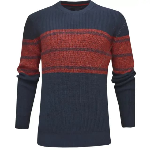 Men's Thick Neck Two Tone Long Sleeve