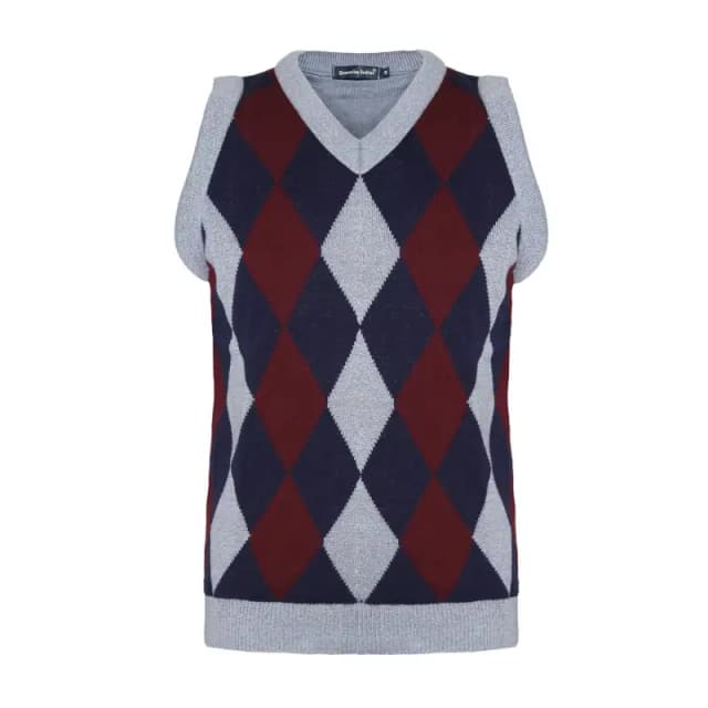 Men's Sleeveless Pattern Gray Jumper