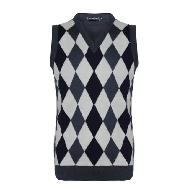 Men's Sleeveless Pattern Dark Gray Jumper